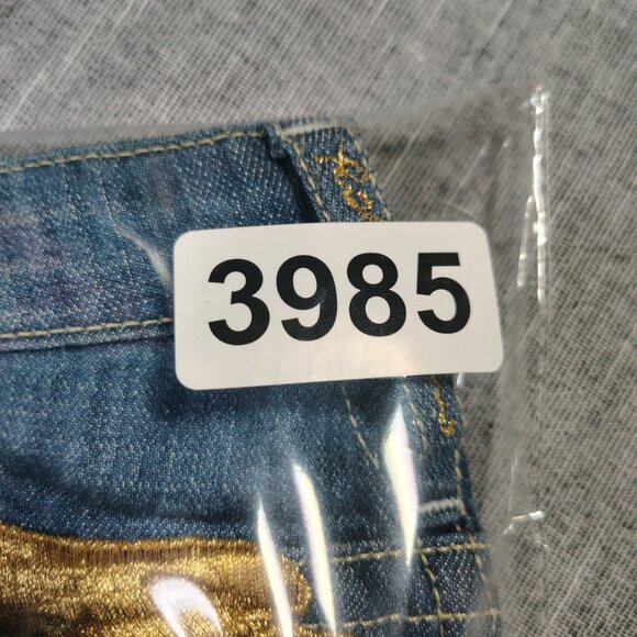 Robin's Jean Blue Straight Leg Jeans with Gold Accents - Picture 13 of 15
